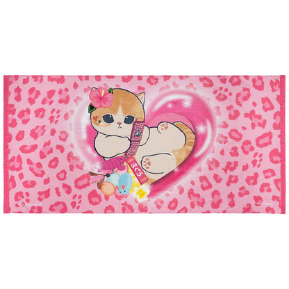 mofusand ぎゃるにゃん やわらかバスタオル(ピンク豹柄)