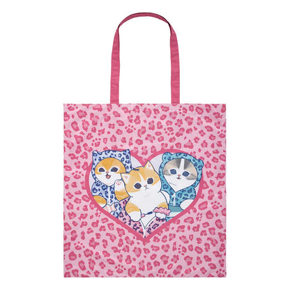 mofusand ぎゃるにゃん ポケッタブルフラットエコバッグ(ピンク豹柄)