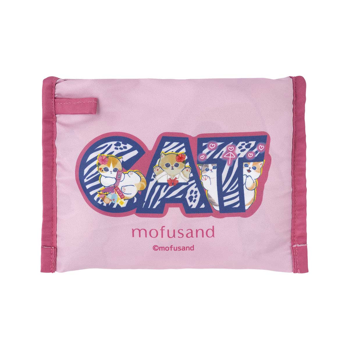 mofusand ぎゃるにゃん ポケッタブルフラットエコバッグ(ピンク豹柄)