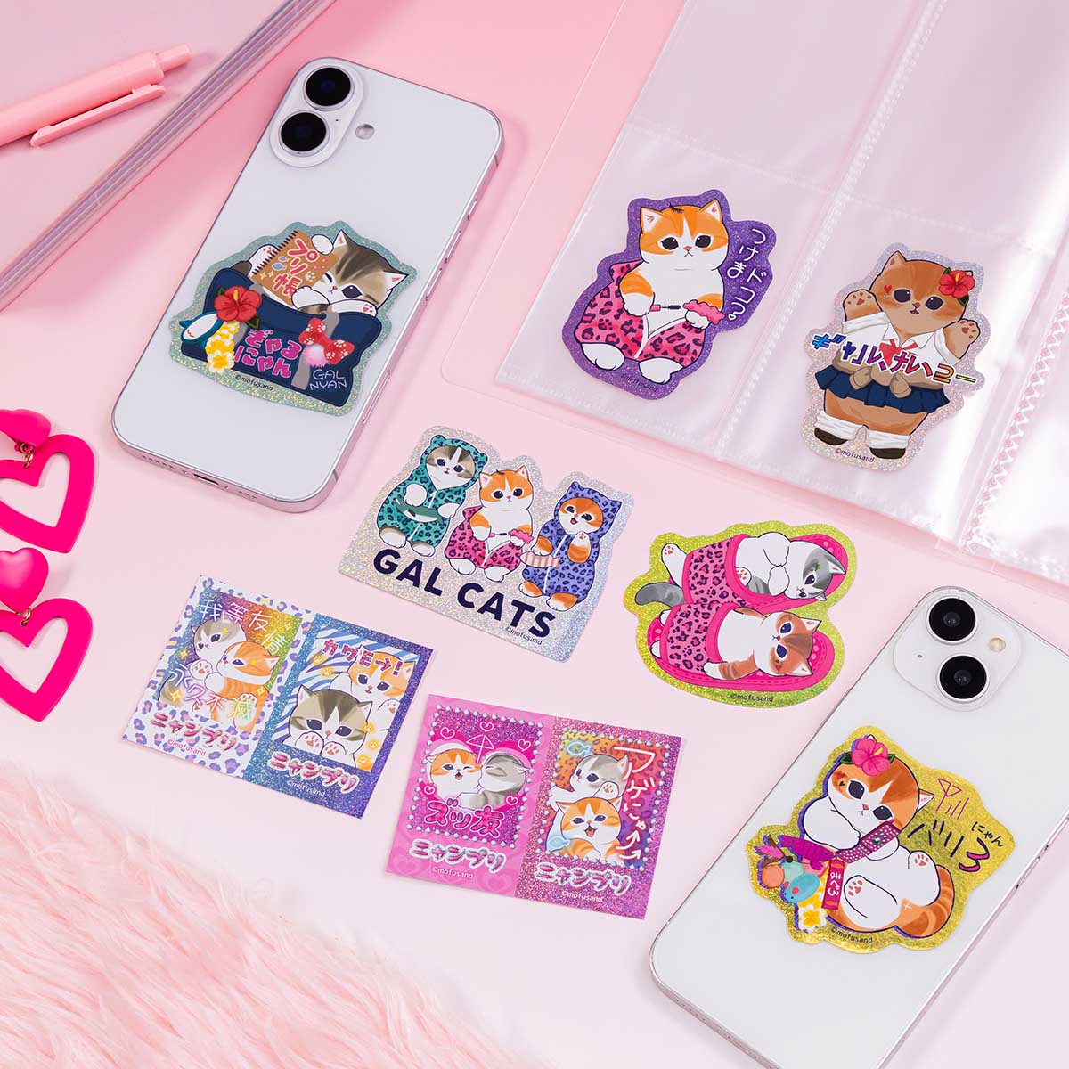 mofusand GAL Cats Smartphone-sized Hologram Sticker (Gal Saiko~)