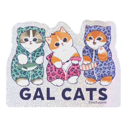 mofusand ぎゃるにゃん スマホに貼れるサイズのホログラムステッカー(GAL CATS)