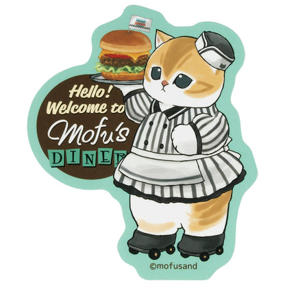 mofusand Diner Smartphone-sized Sticker (Waitress Meow)