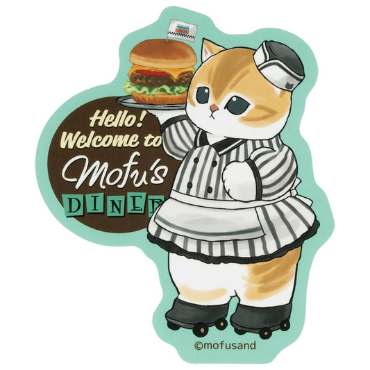 mofusand Diner Smartphone-sized Sticker (Waitress Meow)