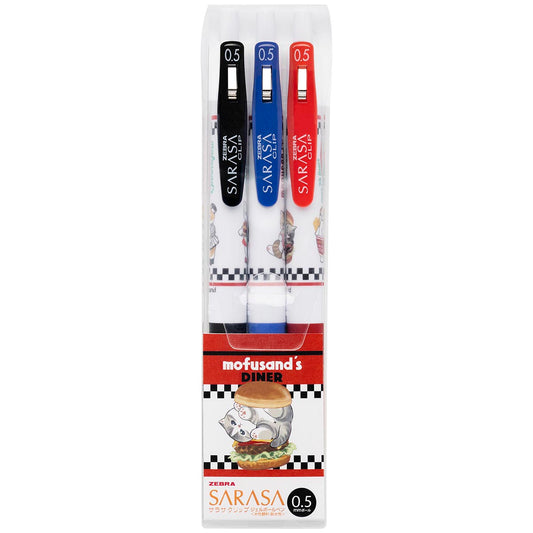 mofusand Diner Sarasa Clip Pen 3-Pack