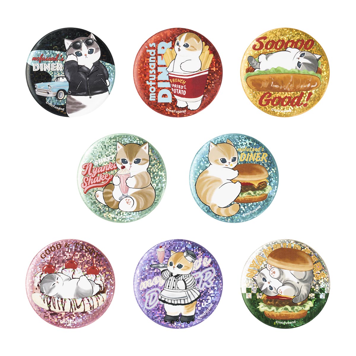 mofusand Diner Trading Holographic Can Badge (8 types)