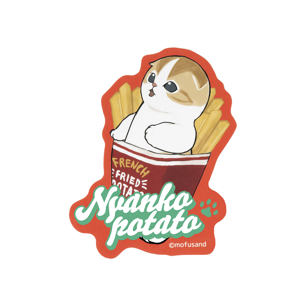 mofusand Diner Smartphone-sized Sticker (Potato Meow)