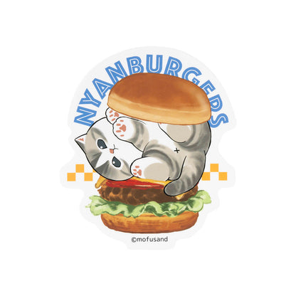 mofusand Diner Smartphone-sized Sticker (Burger Meow)