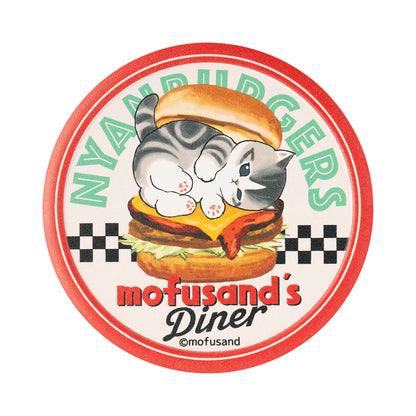 mofusand Diner Unglazed Coaster (Burger Meow)