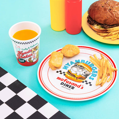 mofusand Diner Melamine Plate Like a Paper Plate (Burger Meow)