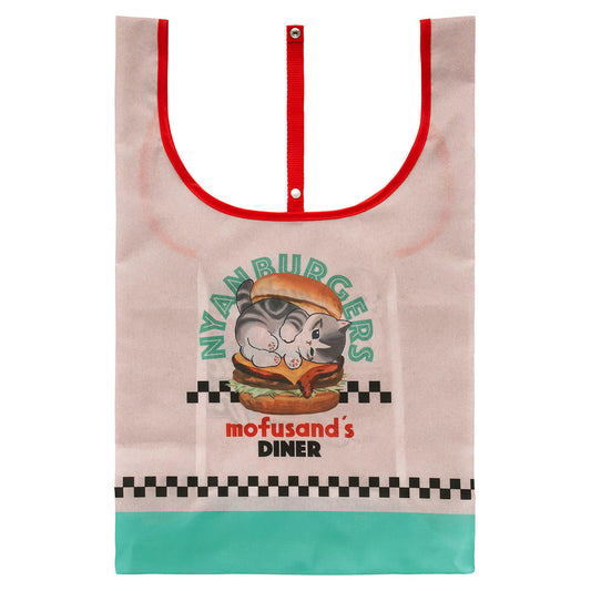 mofusand ダイナー お持ち帰りバーガーに便利な縦長底マチ広エコバッグ