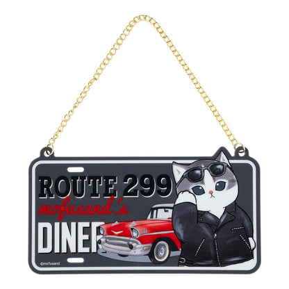 mofusand Diner Acrylic Door Plate (Leather Jacket Meow)
