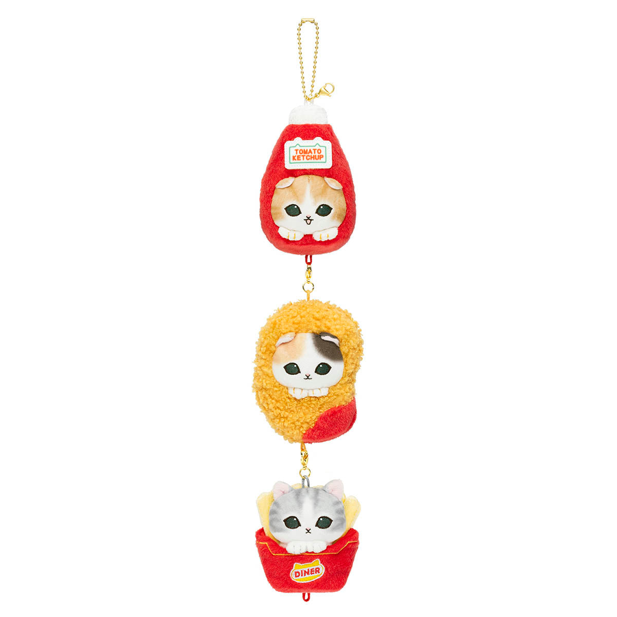 mofusand Diner Connectable! Triple Charm Mascot Keychain