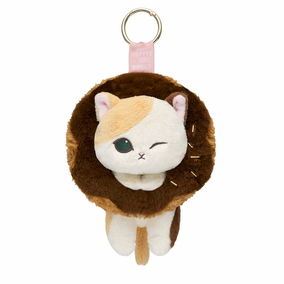 mofusand COFFEE AND DONUTS Mascot Keychain (Milk Chocolate)