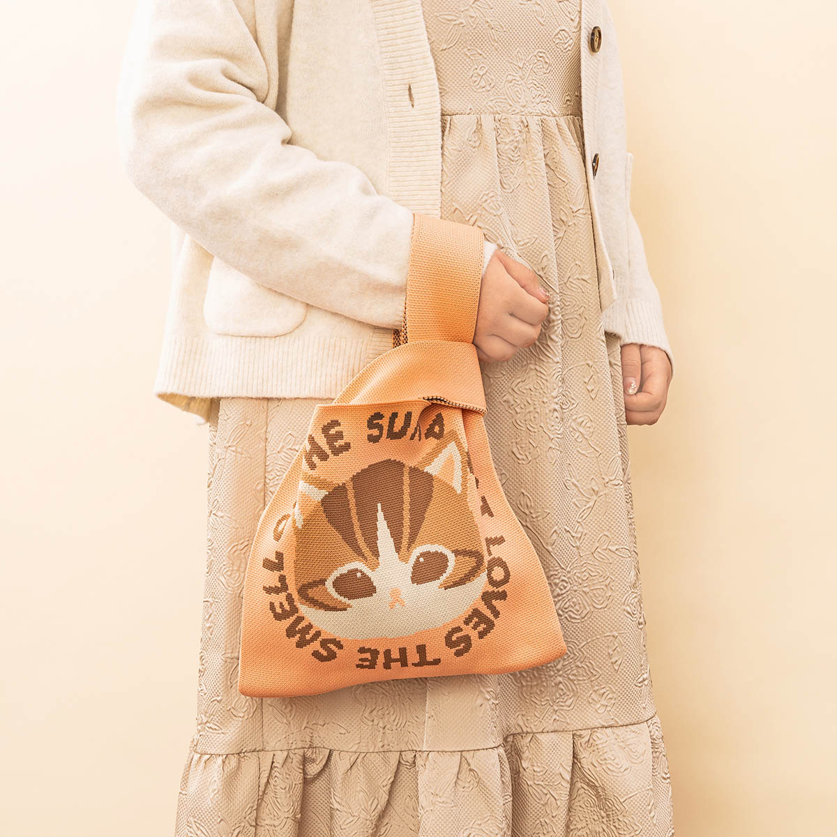 mofusand Knit Bag (Pink) | mofusand mofumofuMarket