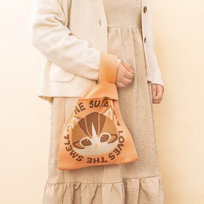 mofusand ニットバッグ(ブラウン)