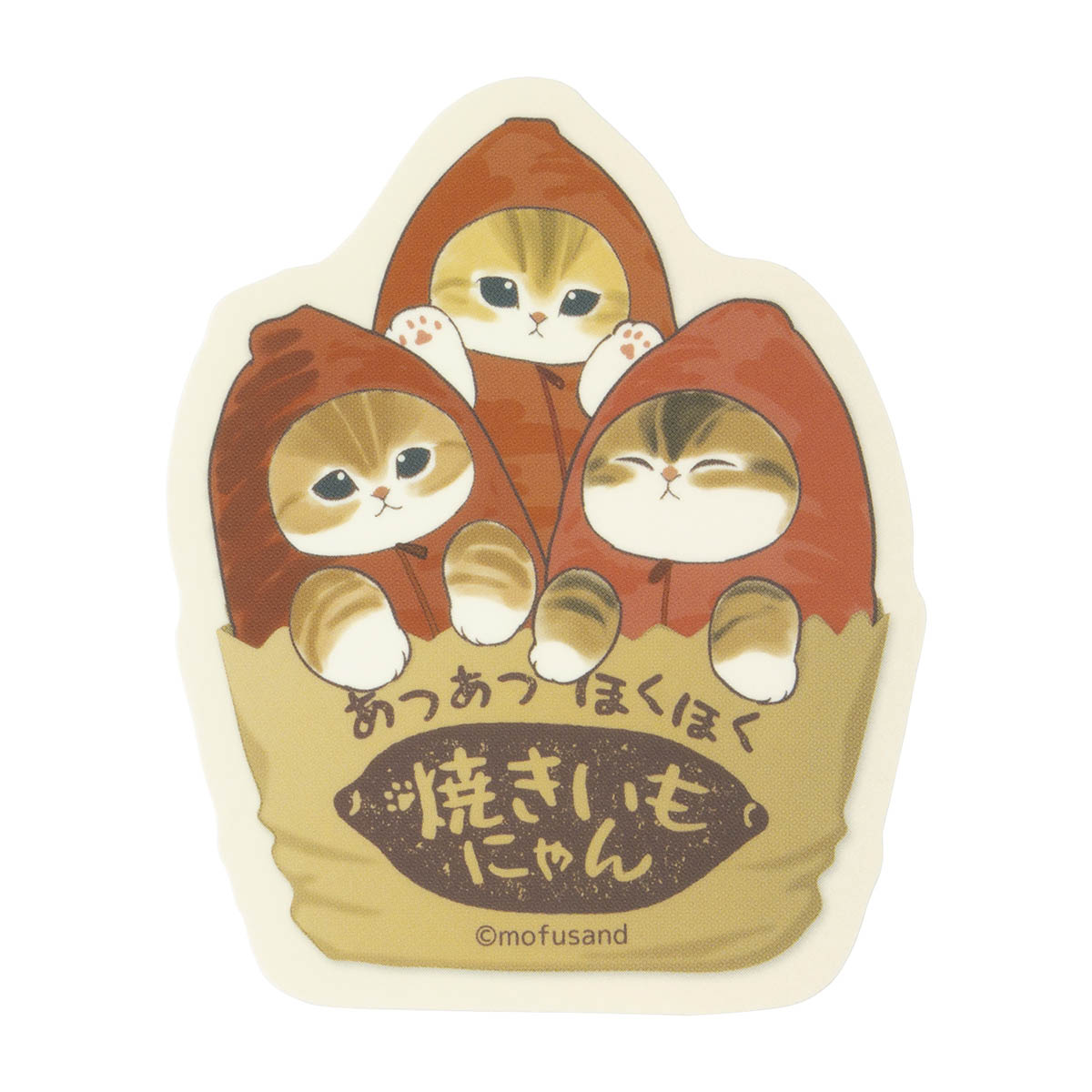 mofusand Smartphone-sized Matte Sticker (Hot & Fluffy Baked Sweet Potato Meow)