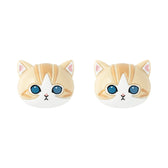 mofusand Double Face Earrings (Brown & White)