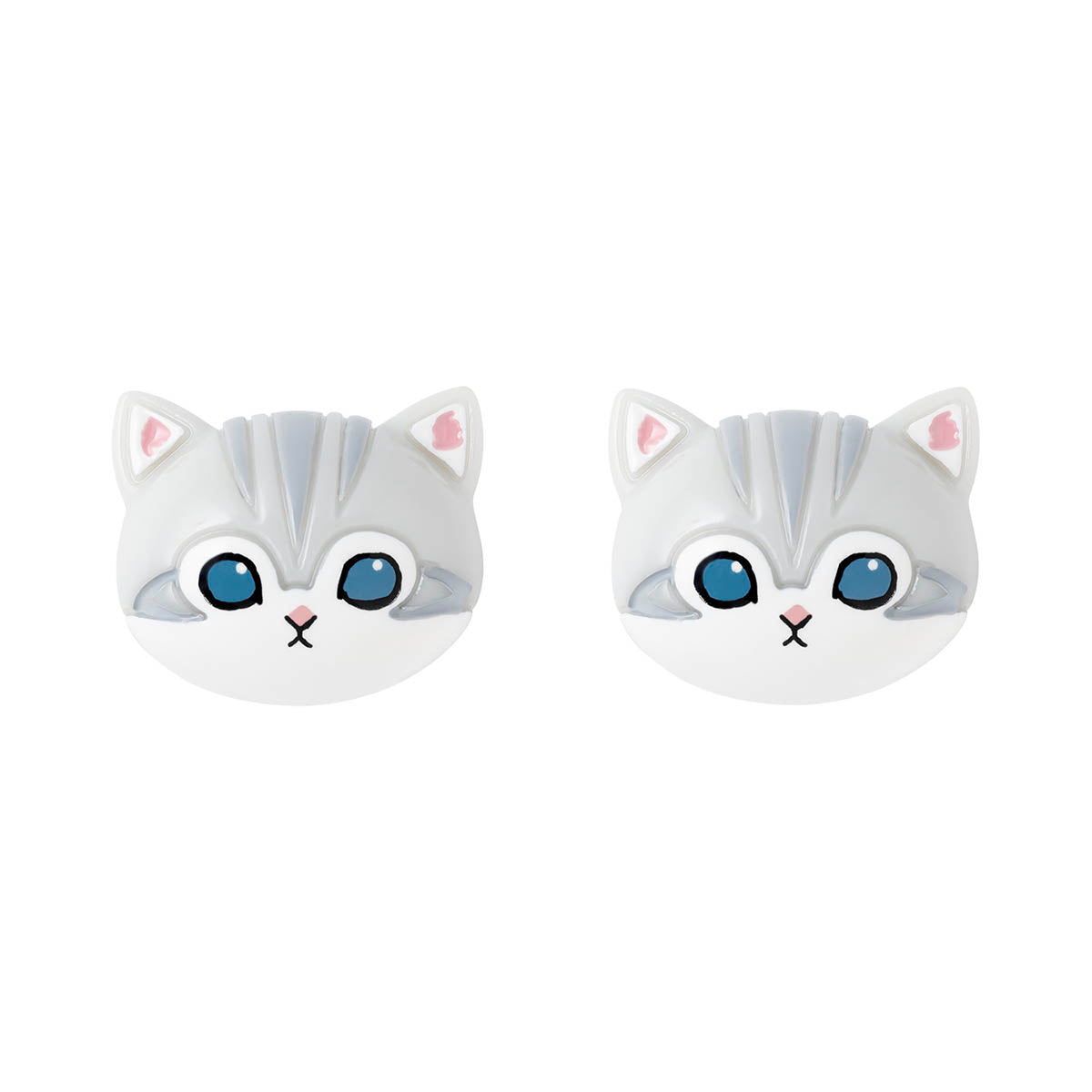 mofusand Double Face Earrings (Gray & White)