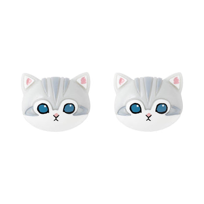 mofusand Double Face Earrings (Gray & White)