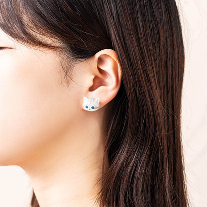 mofusand Double Face Earrings (Gray & White)