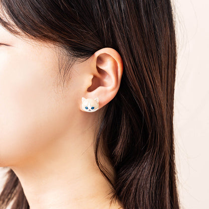 mofusand Double Face Earrings (Beige Bicolor)