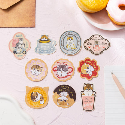 mofusand COFFEE AND DONUTS Smartphone-sized Sticker (Coffee Break)