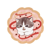 mofusand COFFEE AND DONUTS Smartphone-sized Sticker (Strawberry Cruller)