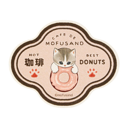 mofusand COFFEE AND DONUTS Smartphone-sized Sticker (Donut Patch Style)