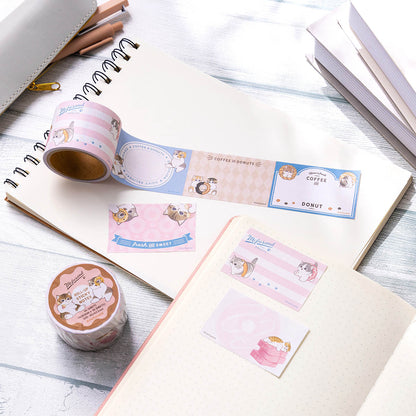 mofusand COFFEE AND DONUTS Roll Sticky Notes (Strawberry Chocolate)