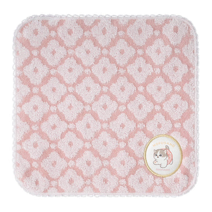 mofusand COFFEE AND DONUTS Jacquard Hand Towel (Pink)