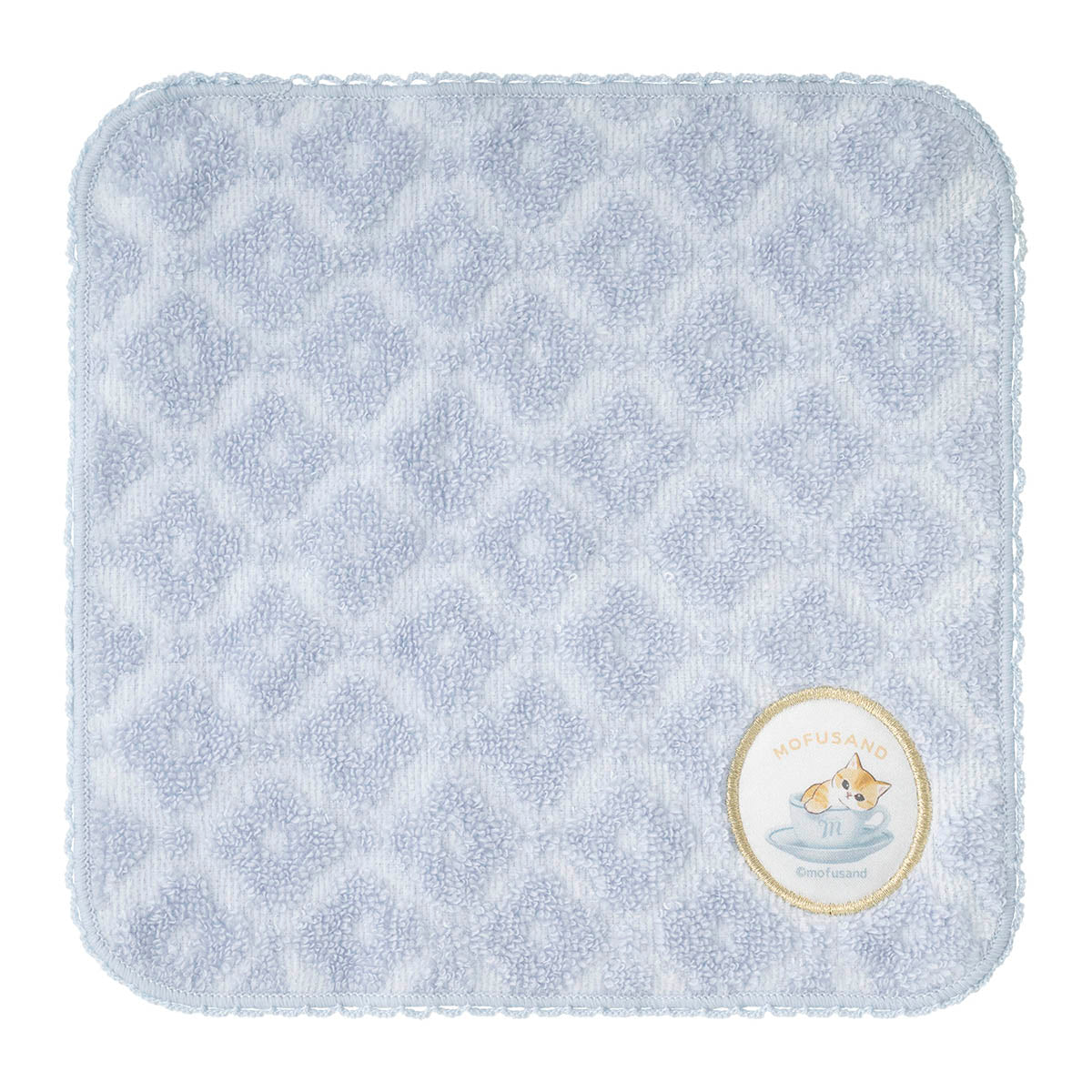 mofusand COFFEE AND DONUTS Jacquard Hand Towel (Blue)