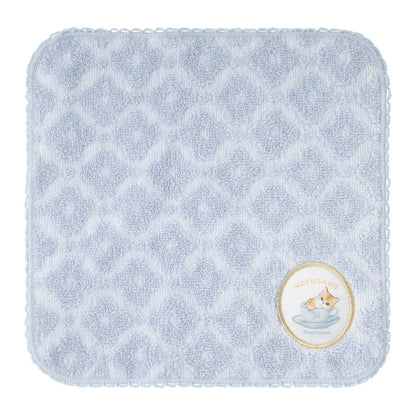 mofusand COFFEE AND DONUTS Jacquard Hand Towel (Blue)