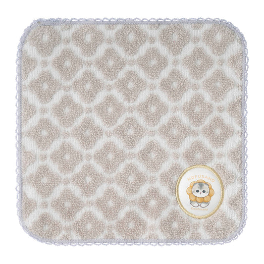 mofusand COFFEE AND DONUTS Jacquard Hand Towel (Beige)