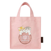 mofusand COFFEE AND DONUTS Lunch-size Square Tote Bag (Pink)