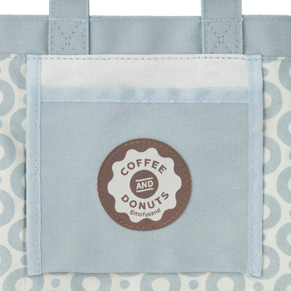 mofusand COFFEE AND DONUTS Lunch-size Square Tote Bag (Blue)