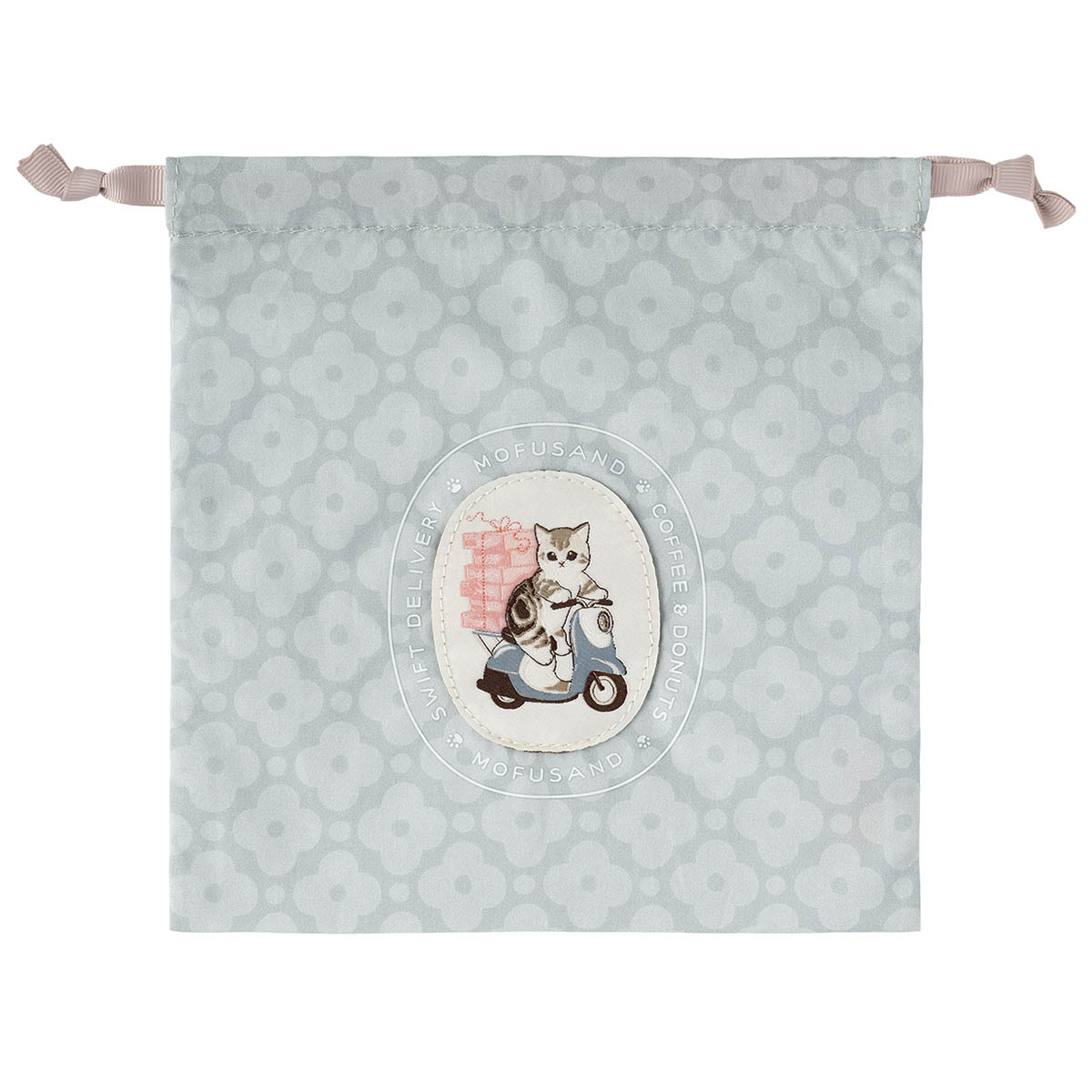 mofusand COFFEE AND DONUTS Drawstring Pouch (Blue)