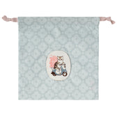 mofusand COFFEE AND DONUTS Drawstring Pouch (Blue)