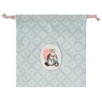 mofusand COFFEE AND DONUTS Drawstring Pouch (Blue)