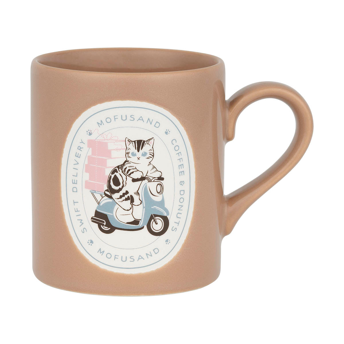 mofusand COFFEE AND DONUTS Water-Repellent Mug (Brown)