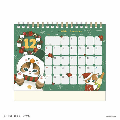 mofusand 2026 Desktop Calendar Starting January (with Mini Stickers)