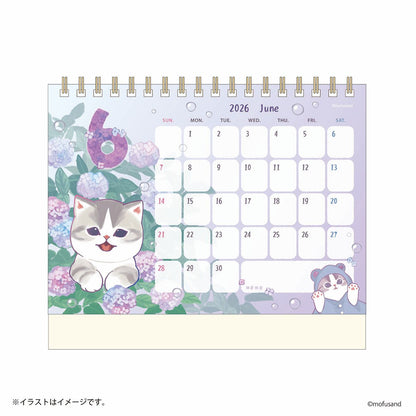 mofusand 2026 Desktop Calendar Starting January (with Mini Stickers)