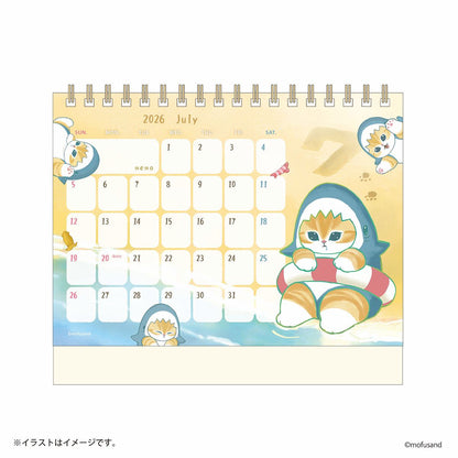 mofusand 2026 Desktop Calendar Starting January (with Mini Stickers)