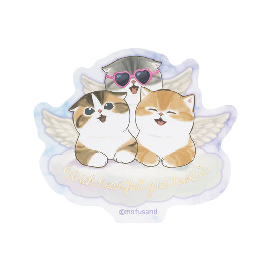 mofusand Cupid & Angel Smartphone-sized Gift Sticker (With heartfelt gratitude)
