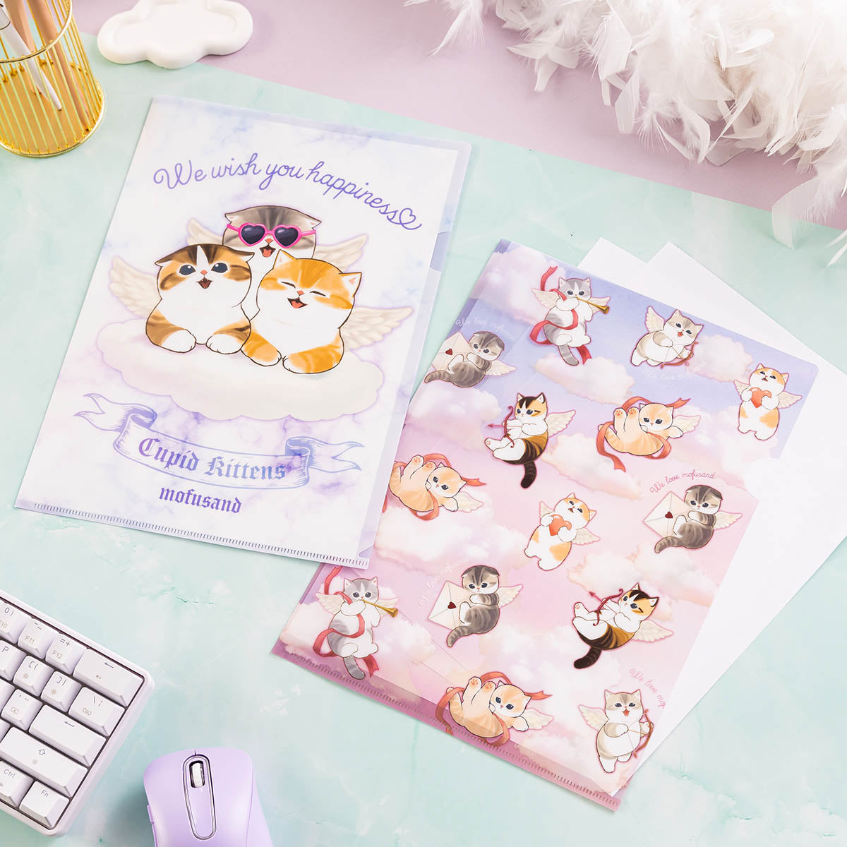 mofusand Cupid & Angel Clear File (Full of Meows)
