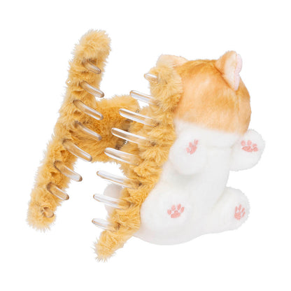 mofusand Plush Hair Clip (Brown & White)