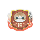mofusand Auspicious Meow Smartphone-sized Foil Stamped Sticker (Fall Seven Times, Rise with Meow)