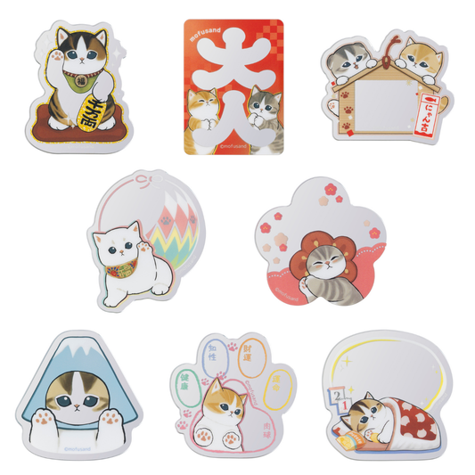 mofusand Auspicious Meow Trading Acrylic Mirror Sticker (All 8 Types)