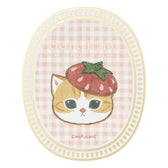 mofusand MERCI STRAWBERRY Smartphone-sized Foil-Stamped Sticker (Strawberry Pattern Cat & Check)