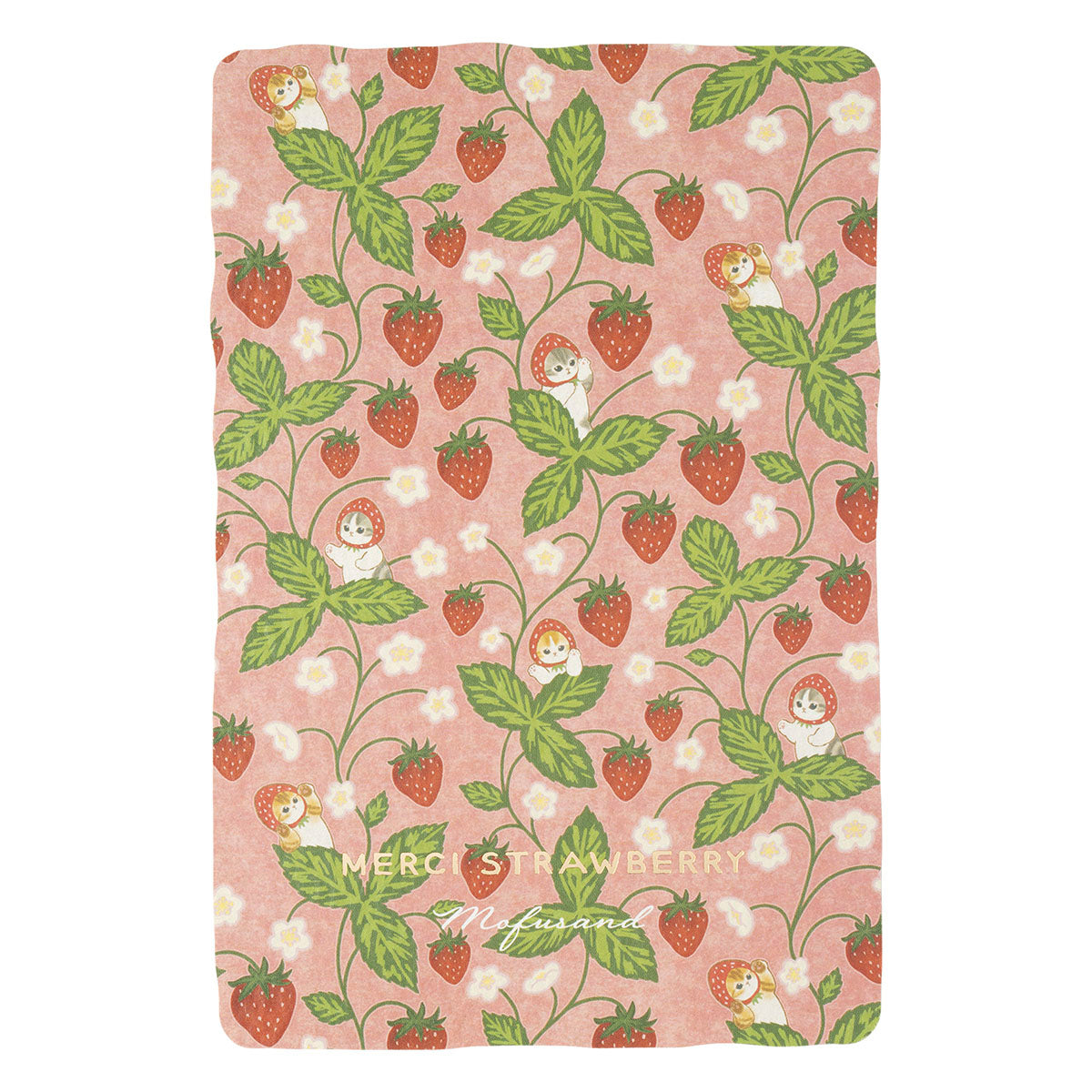 mofusand MERCI STRAWBERRY 箔押しダイカットポストカード(いちごな総柄)