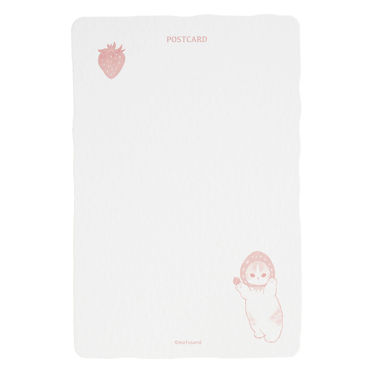 mofusand MERCI STRAWBERRY 箔押しダイカットポストカード(いちごな総柄)